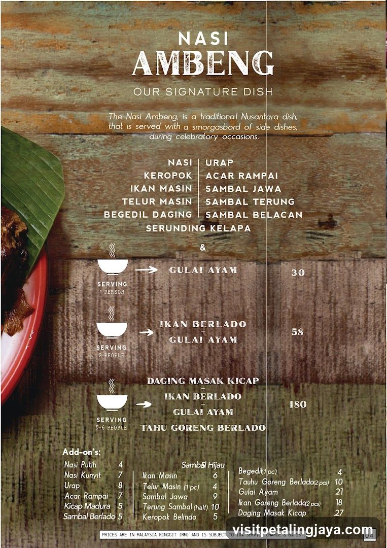 Nasi Ambeng Menu