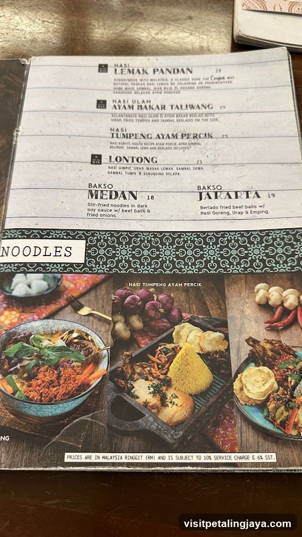 Indonesian Restaurant Menu