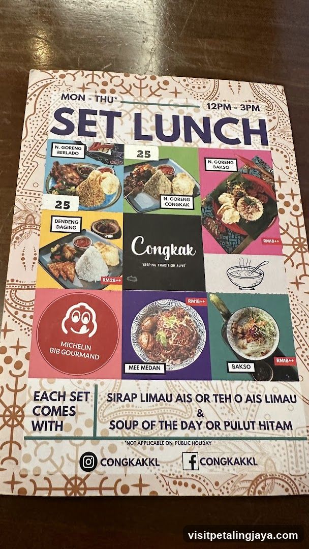Congkak Set Lunch Menu