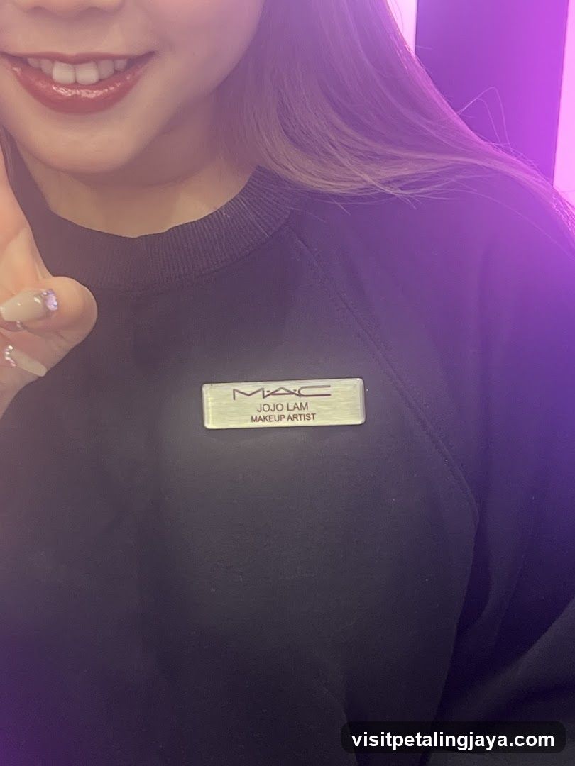 Makeup Artist Selfie with Name Tag