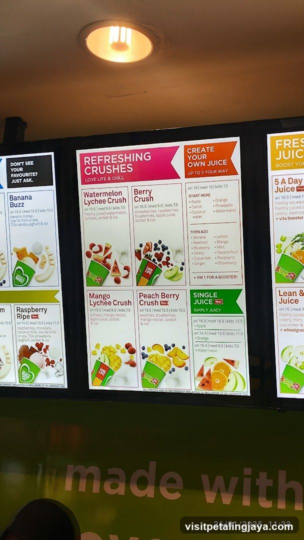 Refreshing Crushes Menu Board