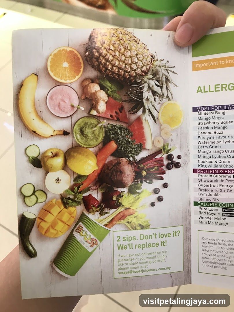 Boost Juice Menu Flyer