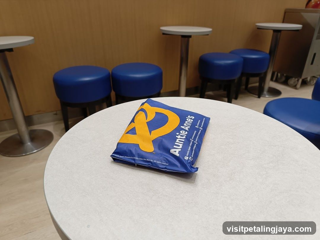 Auntie Anne's bag on table