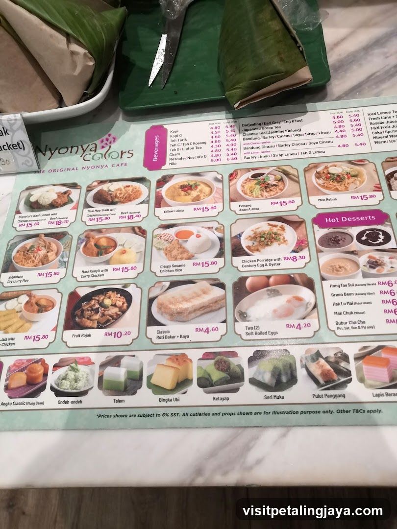 Nyonya Colors Menu