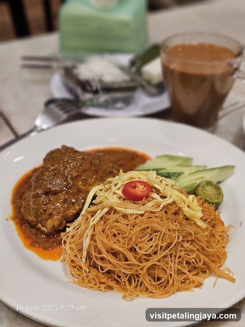 Nasi Lemak with Fried Noodles