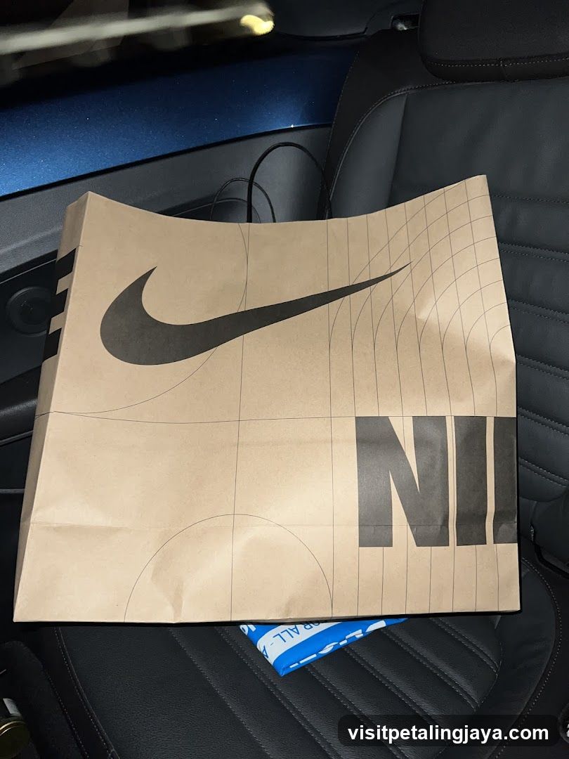 Nike Shopping Bag in Car