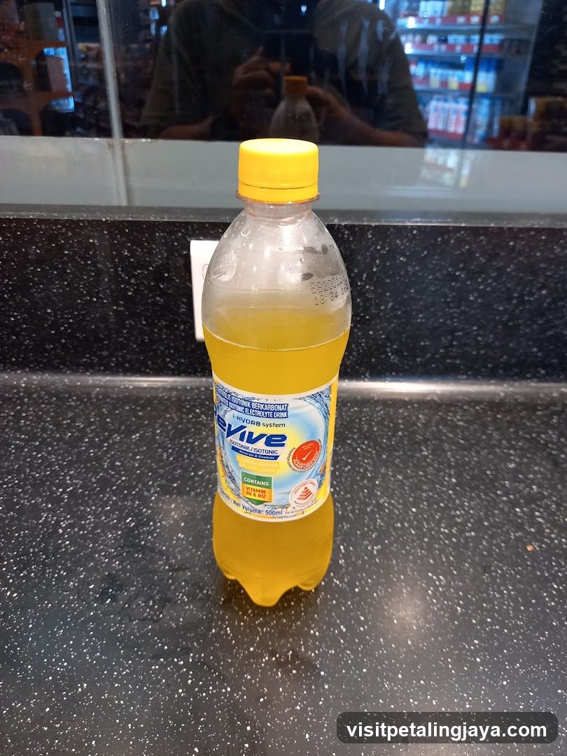 Bottle of Evive Lemonade on a Counter