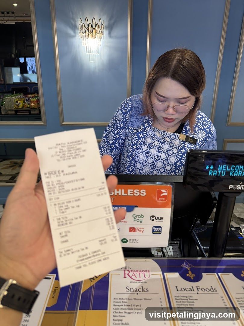 Receipt and Staff at Counter