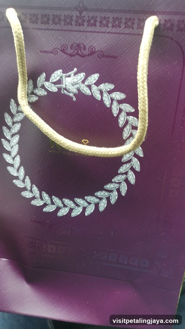 Purple Gift Bag with Laurel Wreath Design