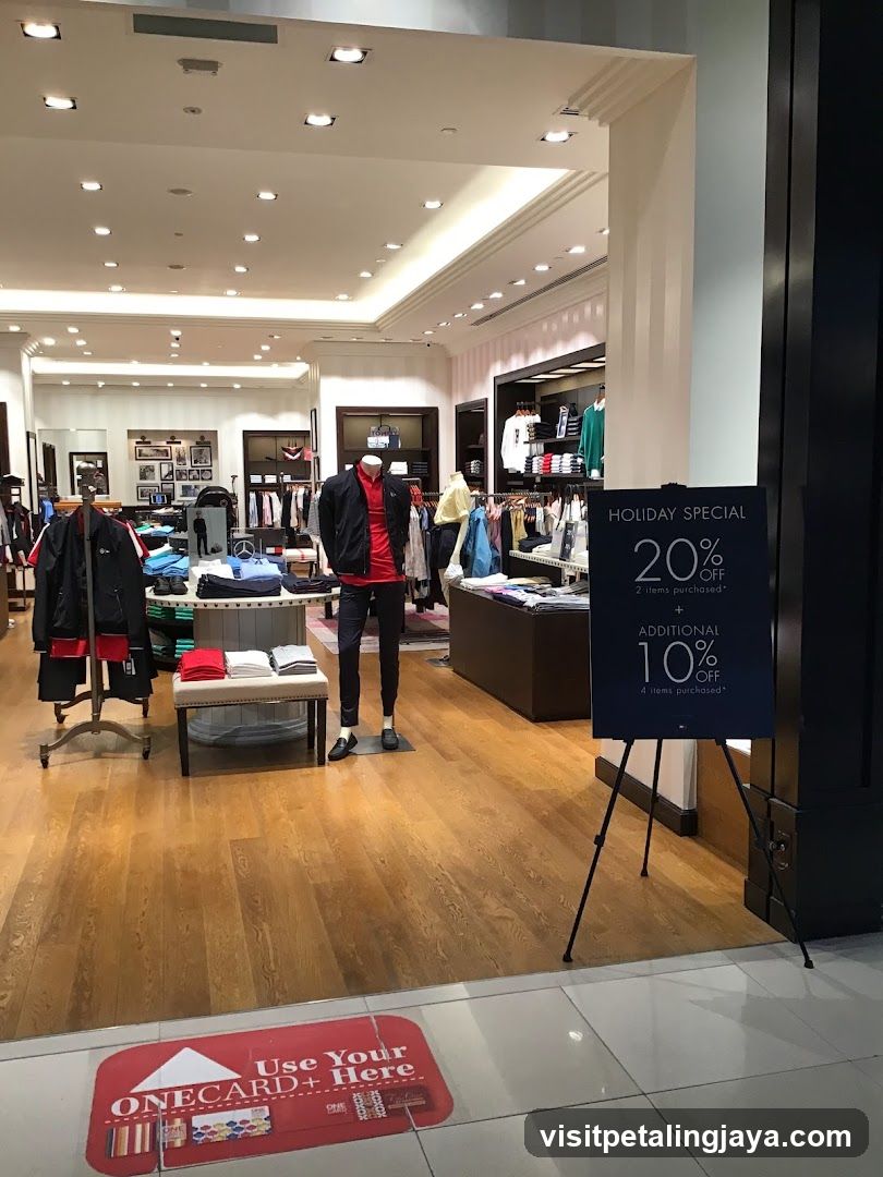 Retail Store Interior with Holiday Sale Signage