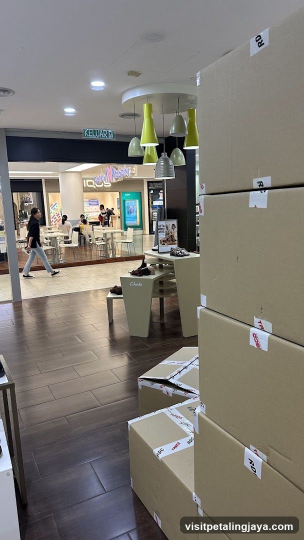 Shopping Mall Interior with Boxes