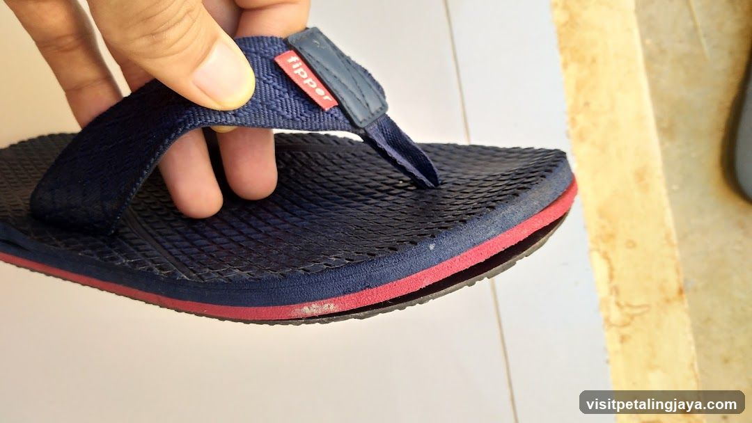 Blue Flip-Flop with Red Branding