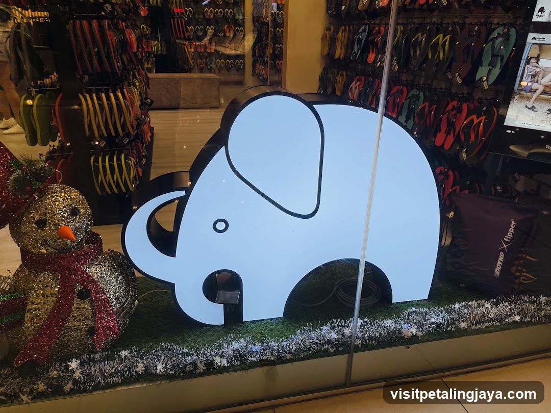 Elephant and Snowman Display