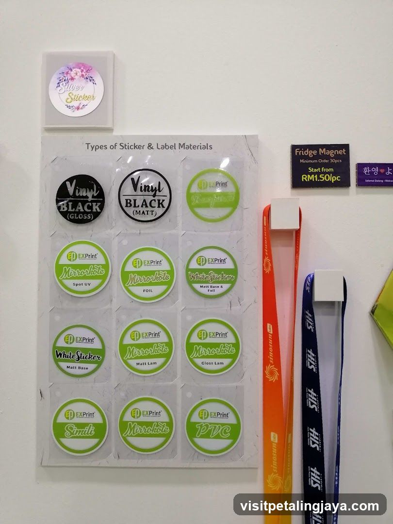 Sticker and Label Material Display