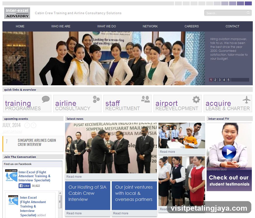 inter-excel advisory website screenshot