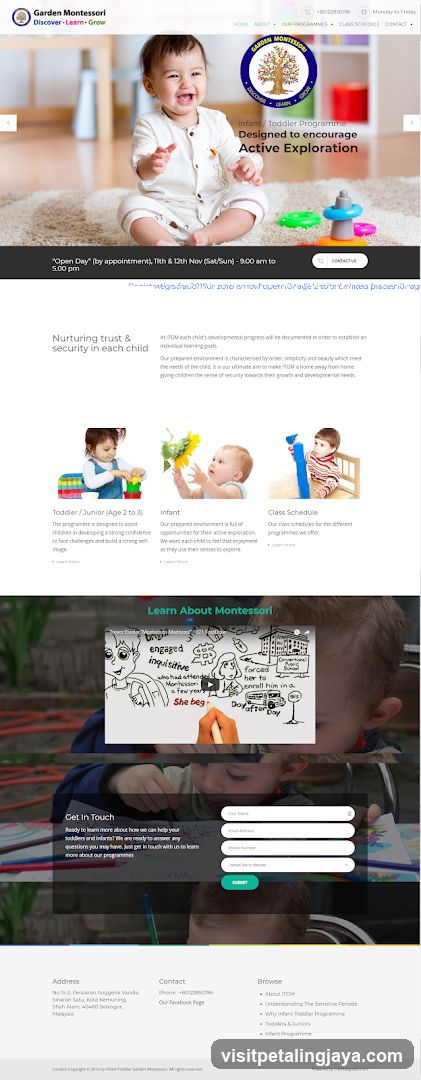 Garden Montessori Website Screenshot