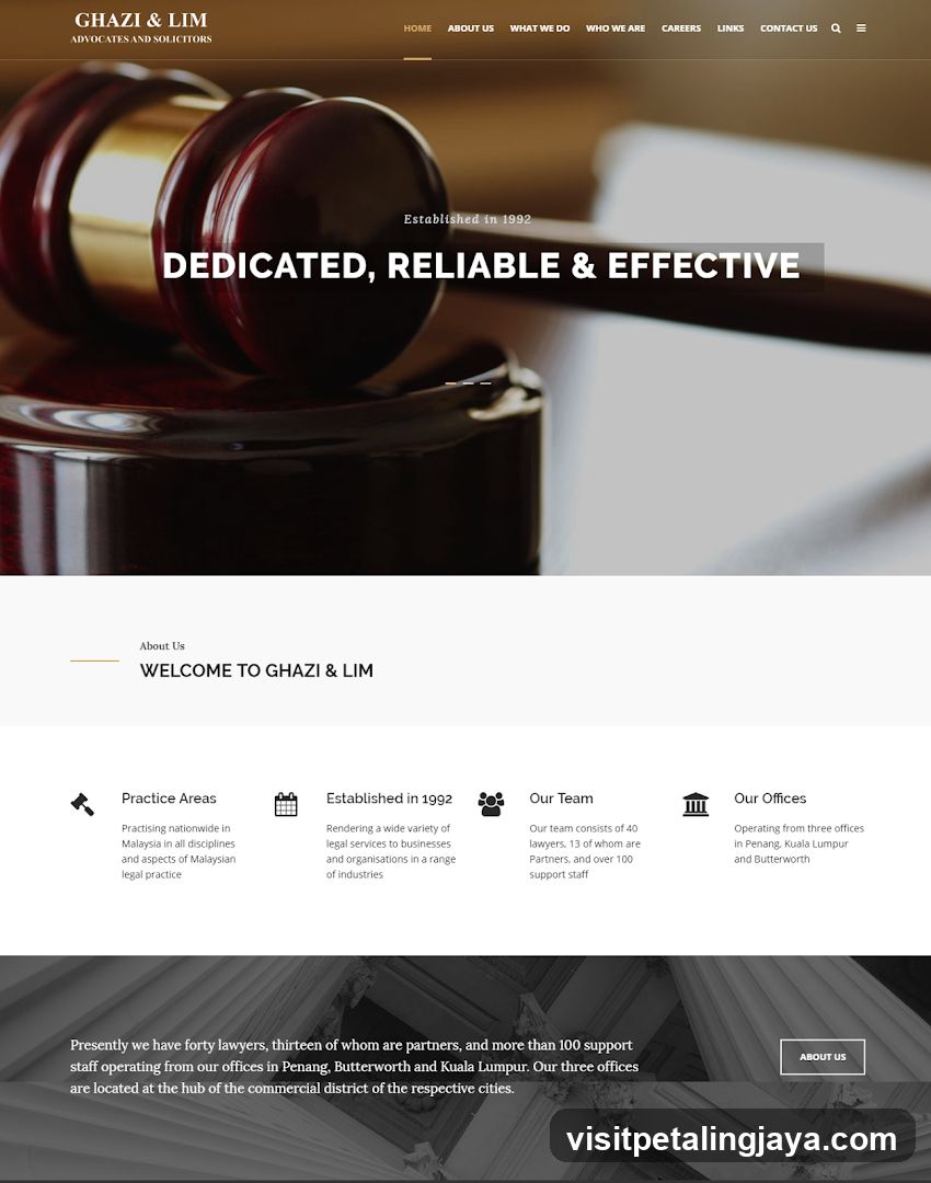 Ghazi & Lim Advocates and Solicitors Website