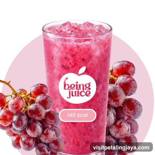 Red Grape Juice with Ice Cubes