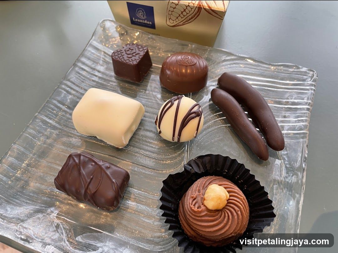 Assorted Chocolates on Glass Platter
