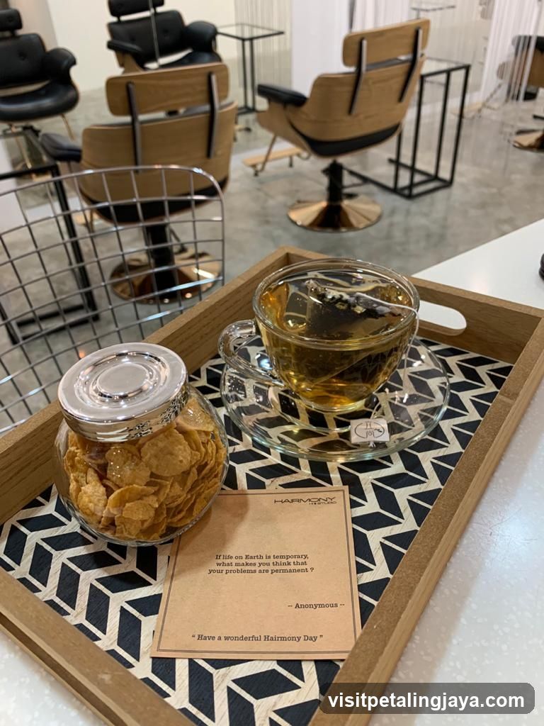 Hair Salon Tray with Tea and Snacks