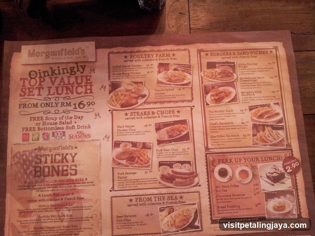Morganfield's Menu