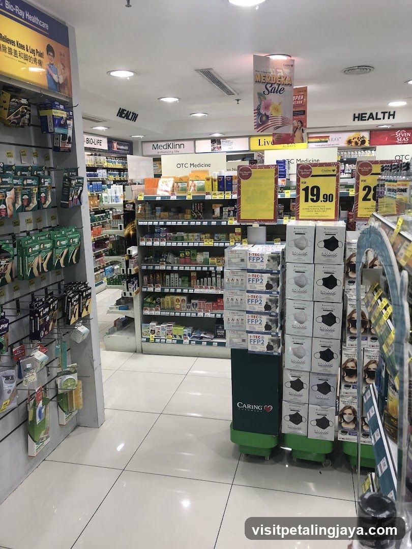 Pharmacy Interior with FFP2 Masks Display