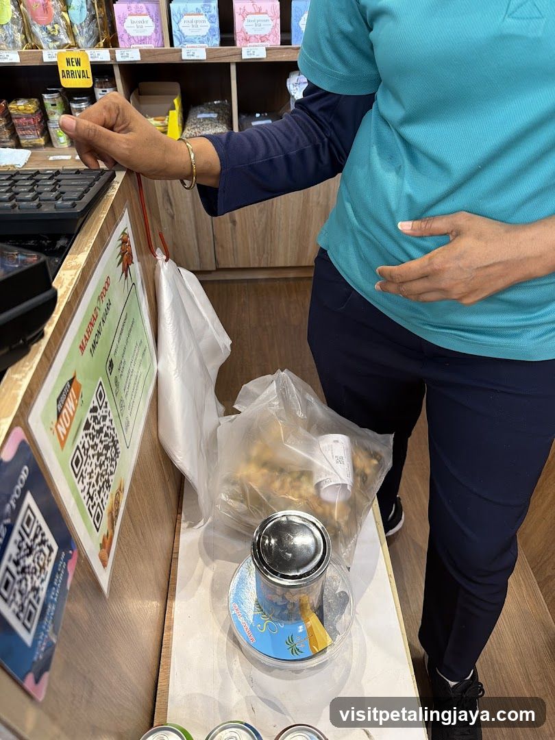 Checkout Counter with Products and Staff