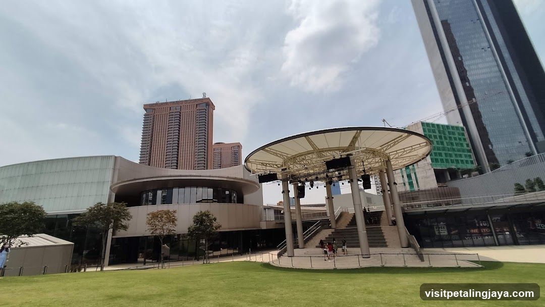 Outdoor Stage Area with Modern Architecture