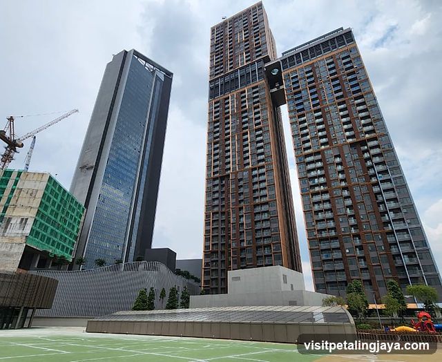Modern Skyscrapers and Construction Site