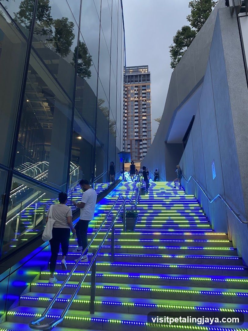 Stairs with LED lights