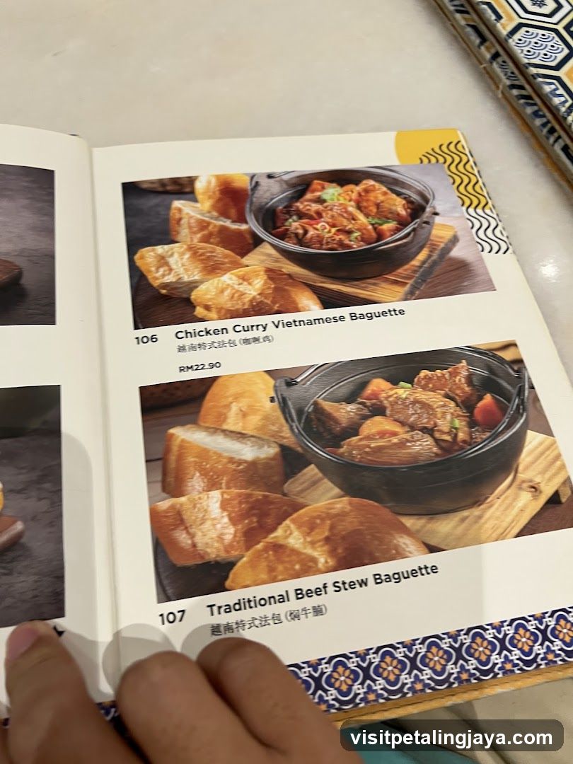 Vietnamese Baguette Menu Page