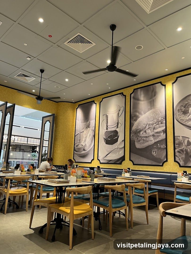 Restaurant Interior with Artistic Wall Decor