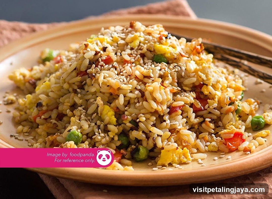 Fried Rice with Vegetables and Sesame Seeds
