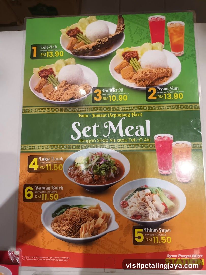 Ayam Penyet BEST STATION Set Meal Menu
