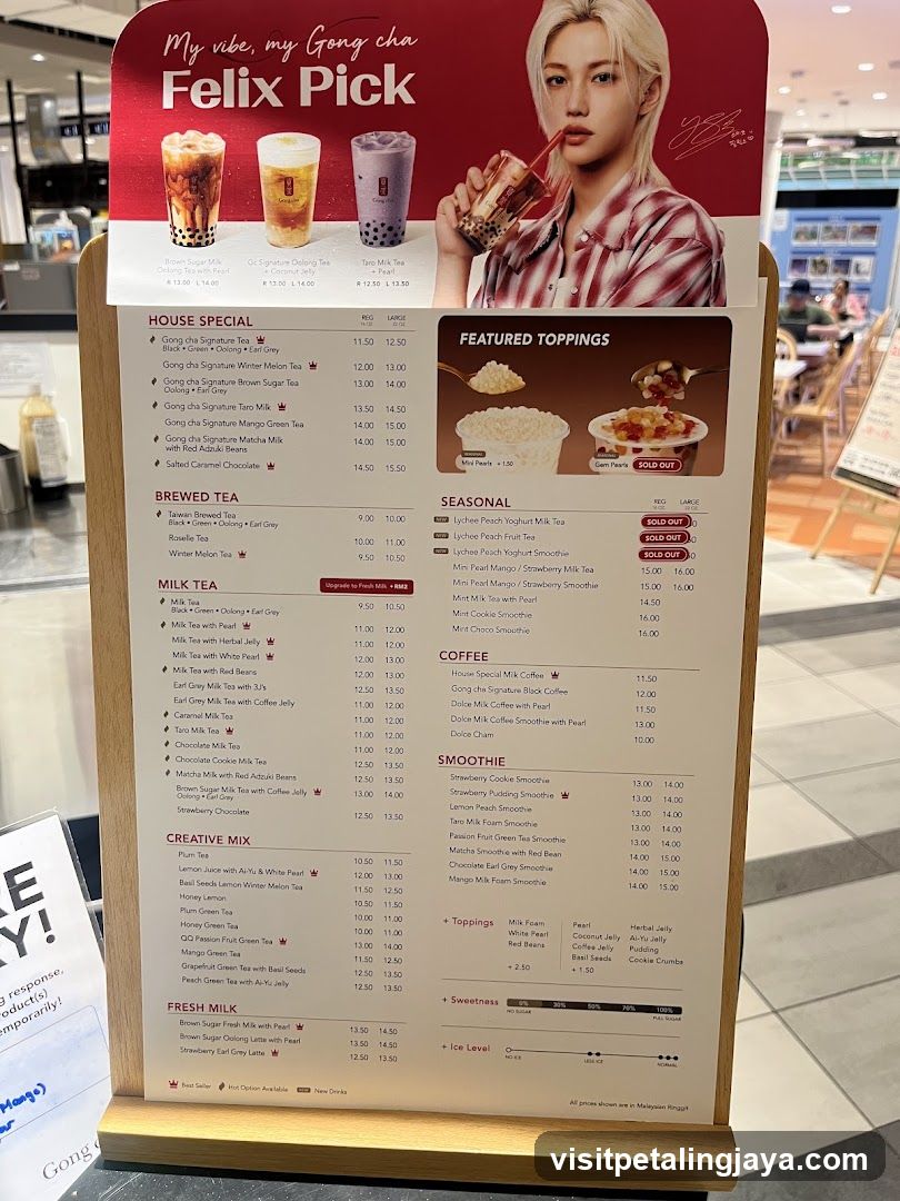 Felix Pick Gong Cha Menu