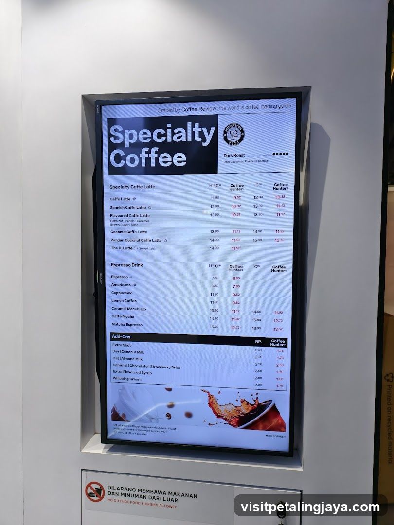 Specialty Coffee Menu Board