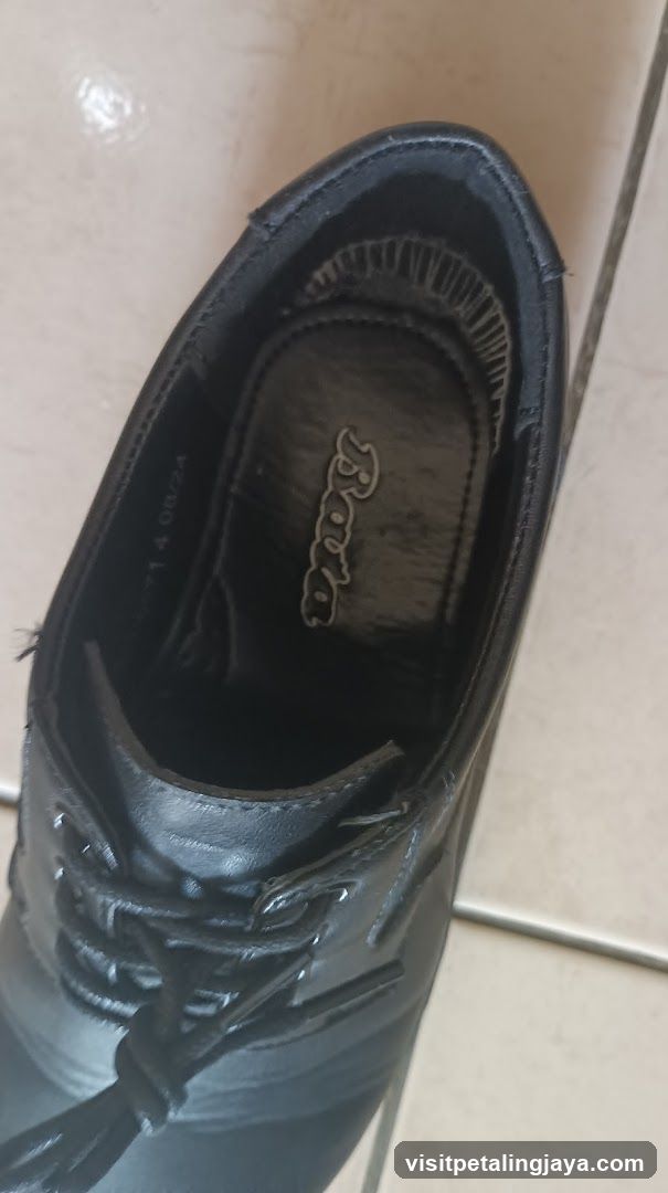 Black Leather Shoe Interior View