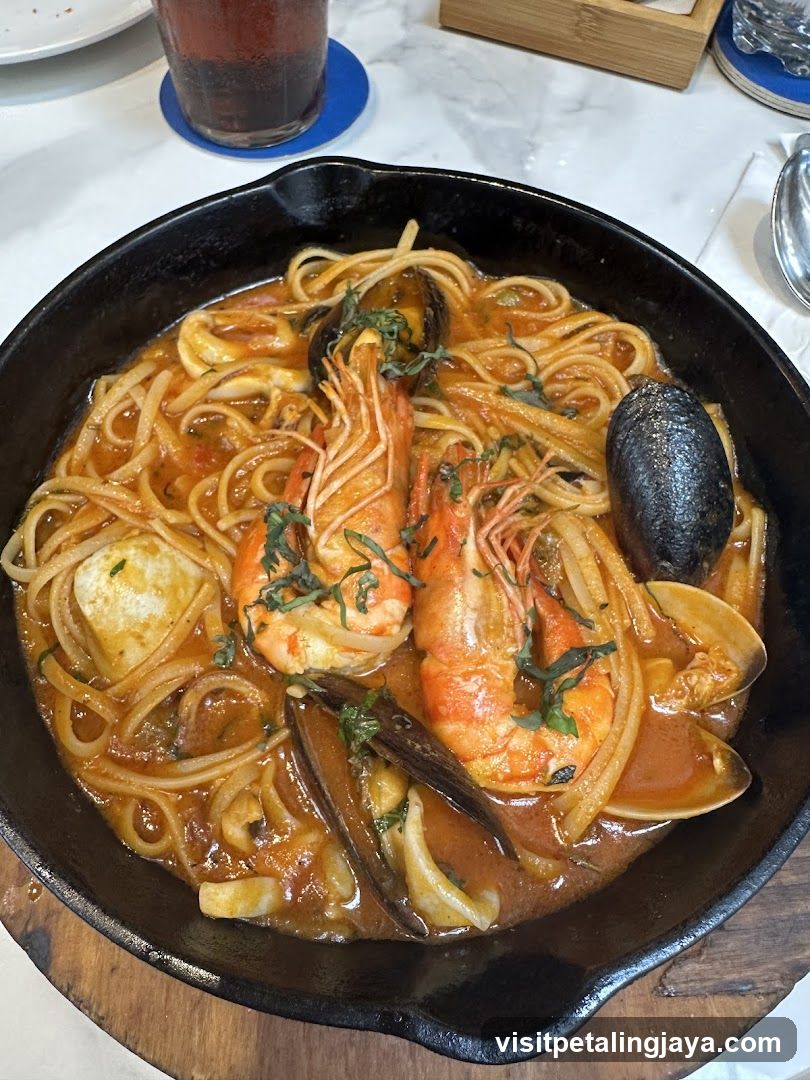 Seafood Pasta in Cast Iron Skillet