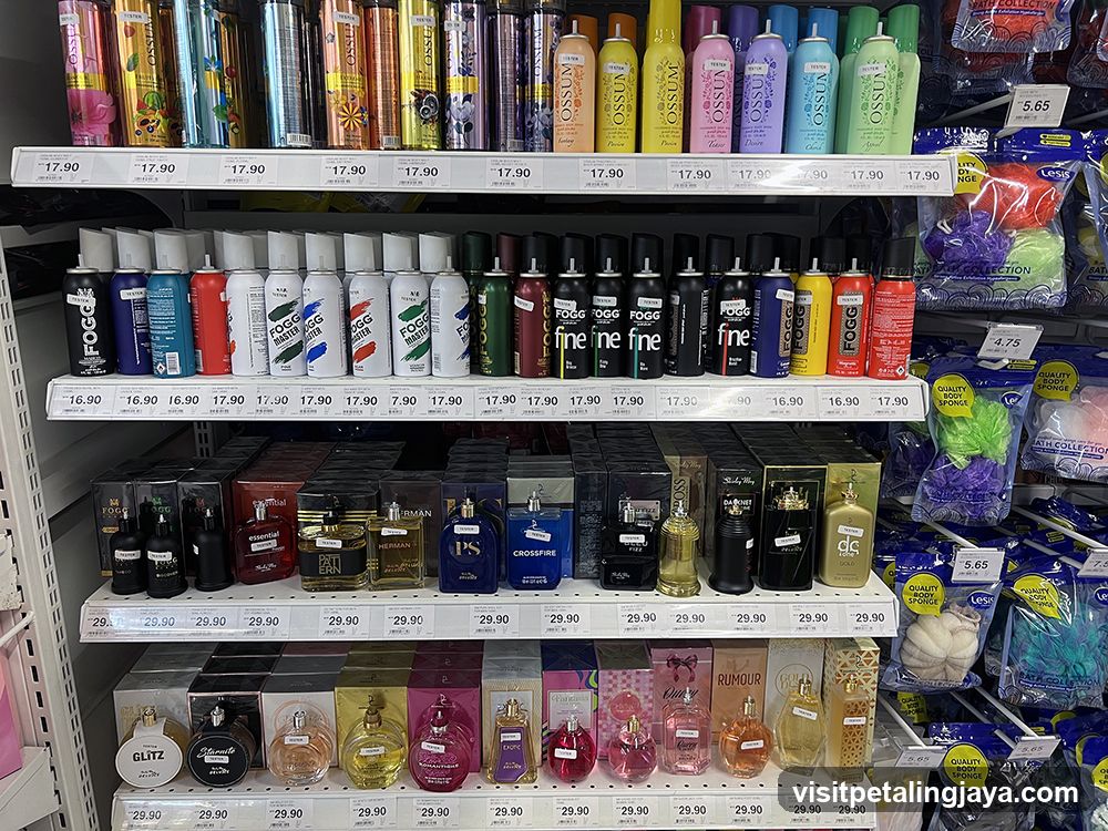Shelf of personal care and fragrance products