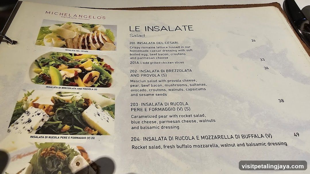 Le Insalate Salad Menu
