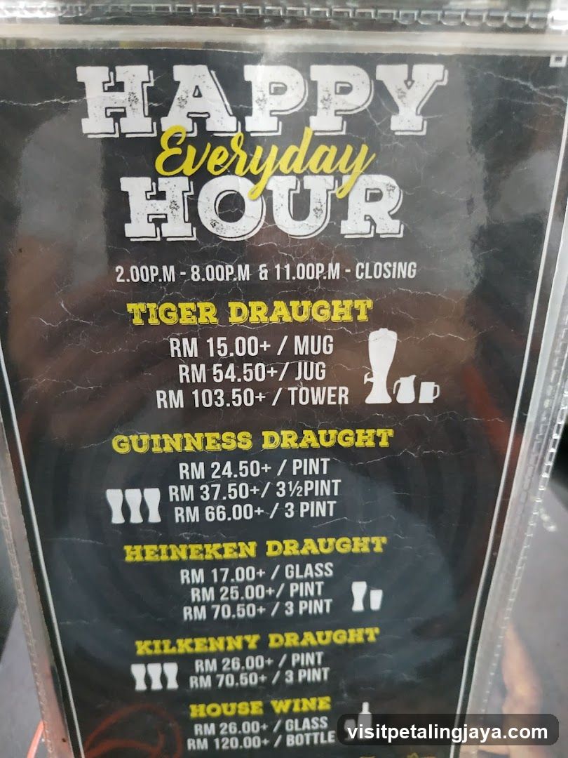 Happy Hour Menu Board