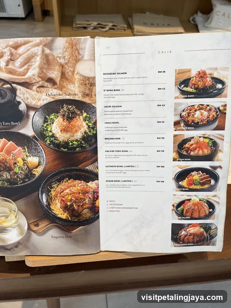 Calia Menu