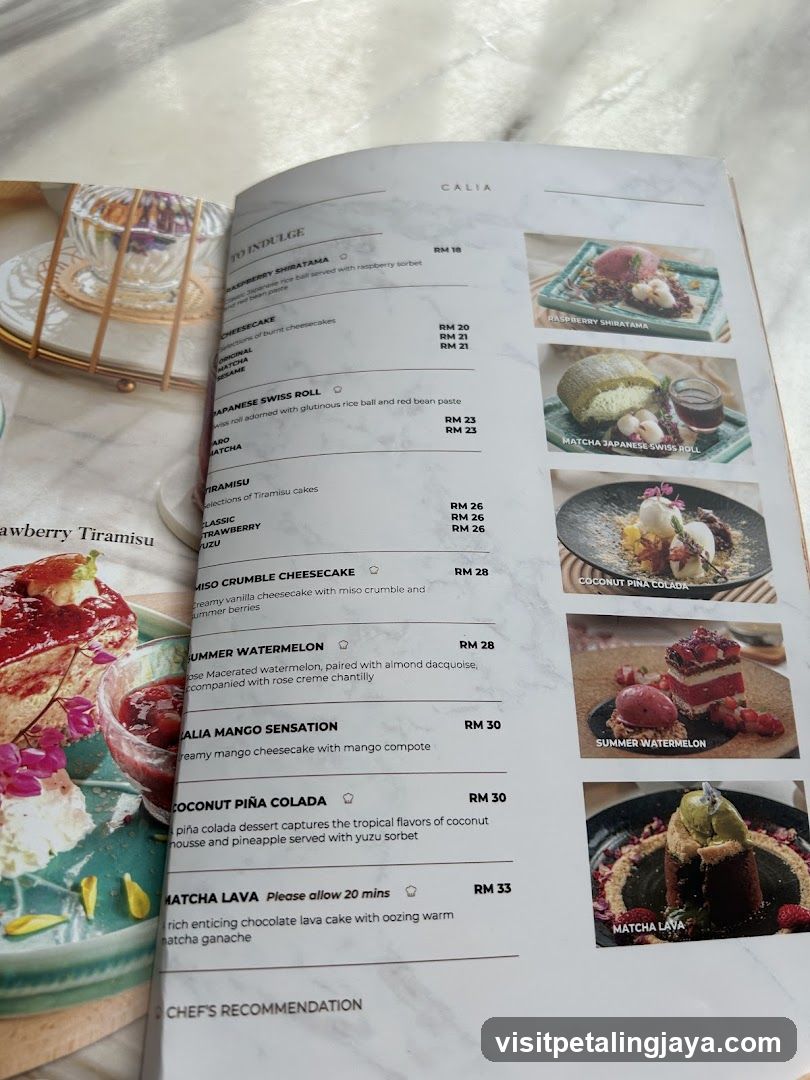 Cafia Menu