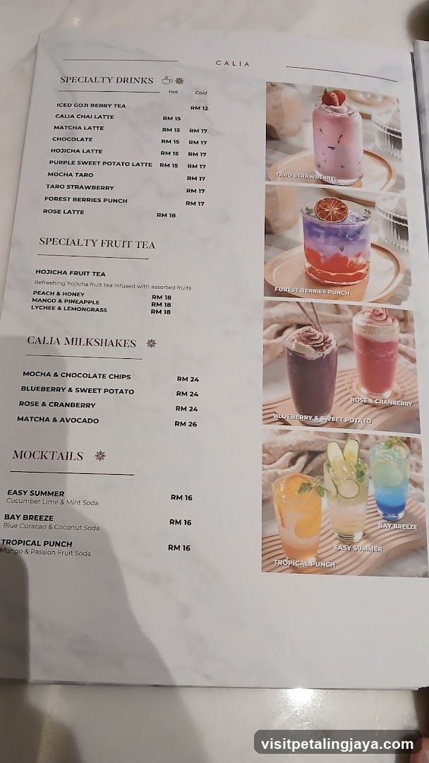 Calia Menu