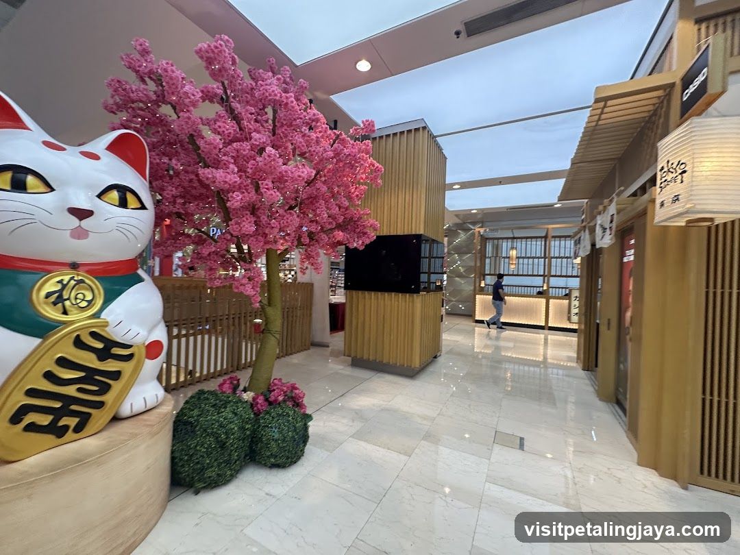 Maneki-neko and Cherry Blossom Display