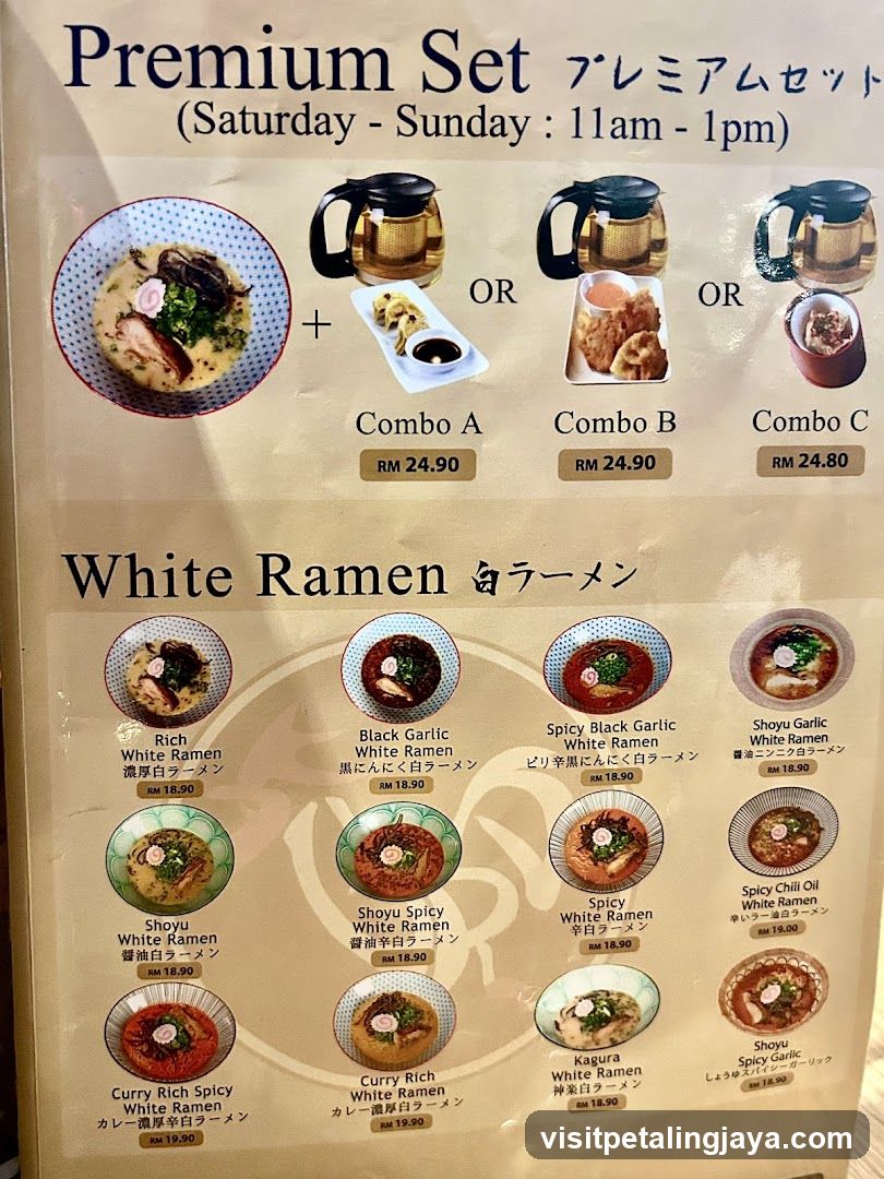 Premium Set & White Ramen Menu Board