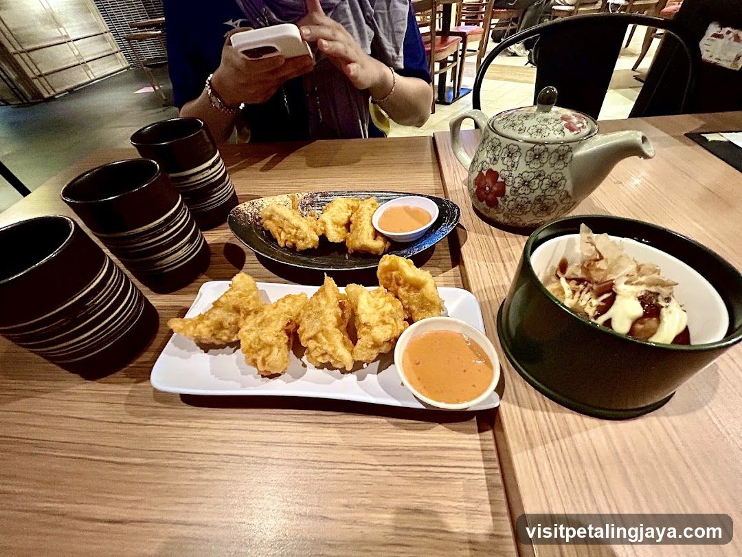 Tempura and Tea Set at Restaurant
