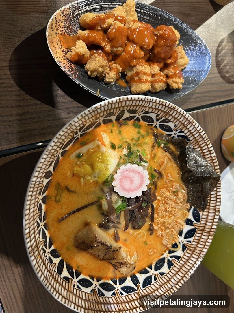 Ramen and Fried Chicken Dish
