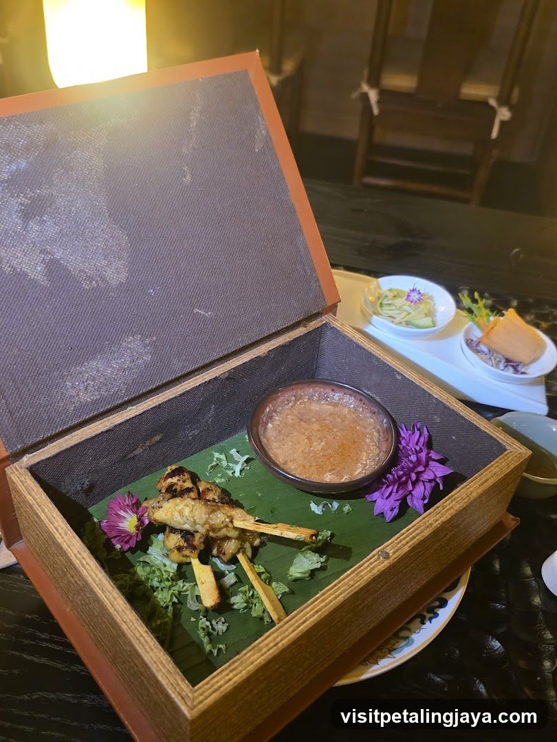 Grilled Skewers in Wooden Box