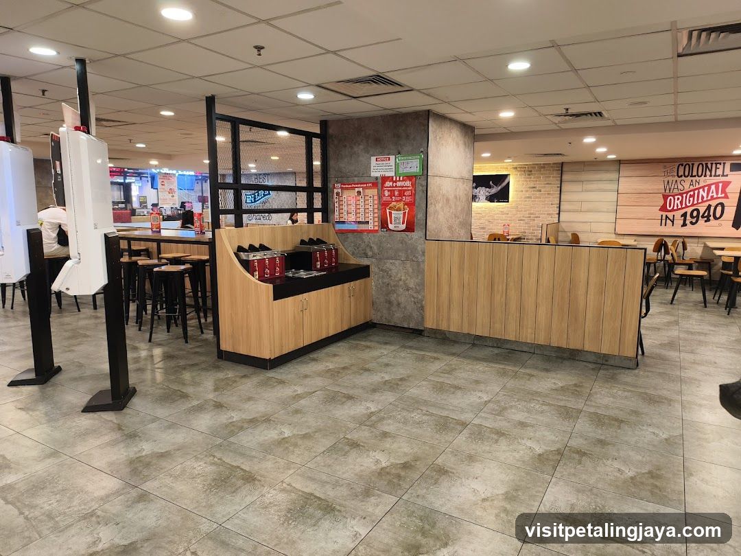 Interior of a food court or restaurant area